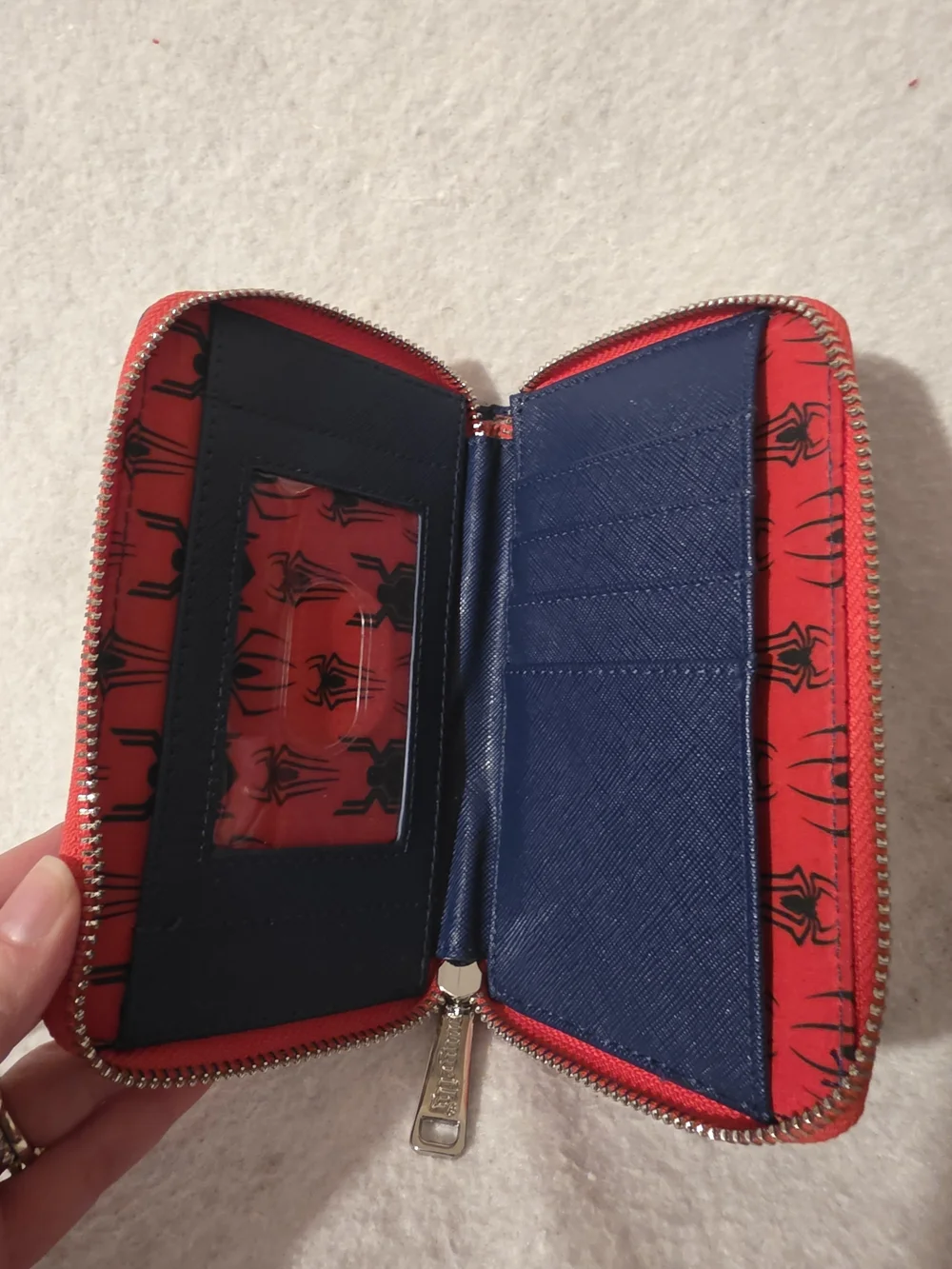 Spider-Man Triple Graphic Zip Hard Tag Wallet - Red, Blue, Black - NWOT